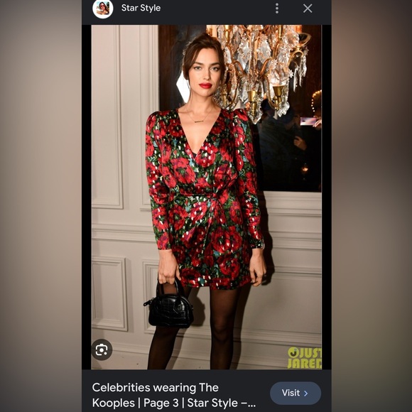 The Kooples coral red lightweight v-neck lace trim cocktail dress size S - Picture 11 of 11